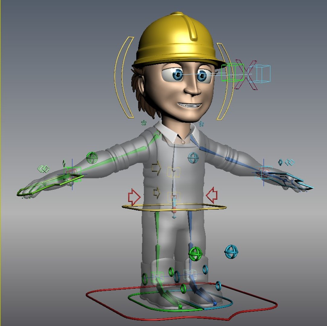 Cartoon Carpenter Rigged 3d Max