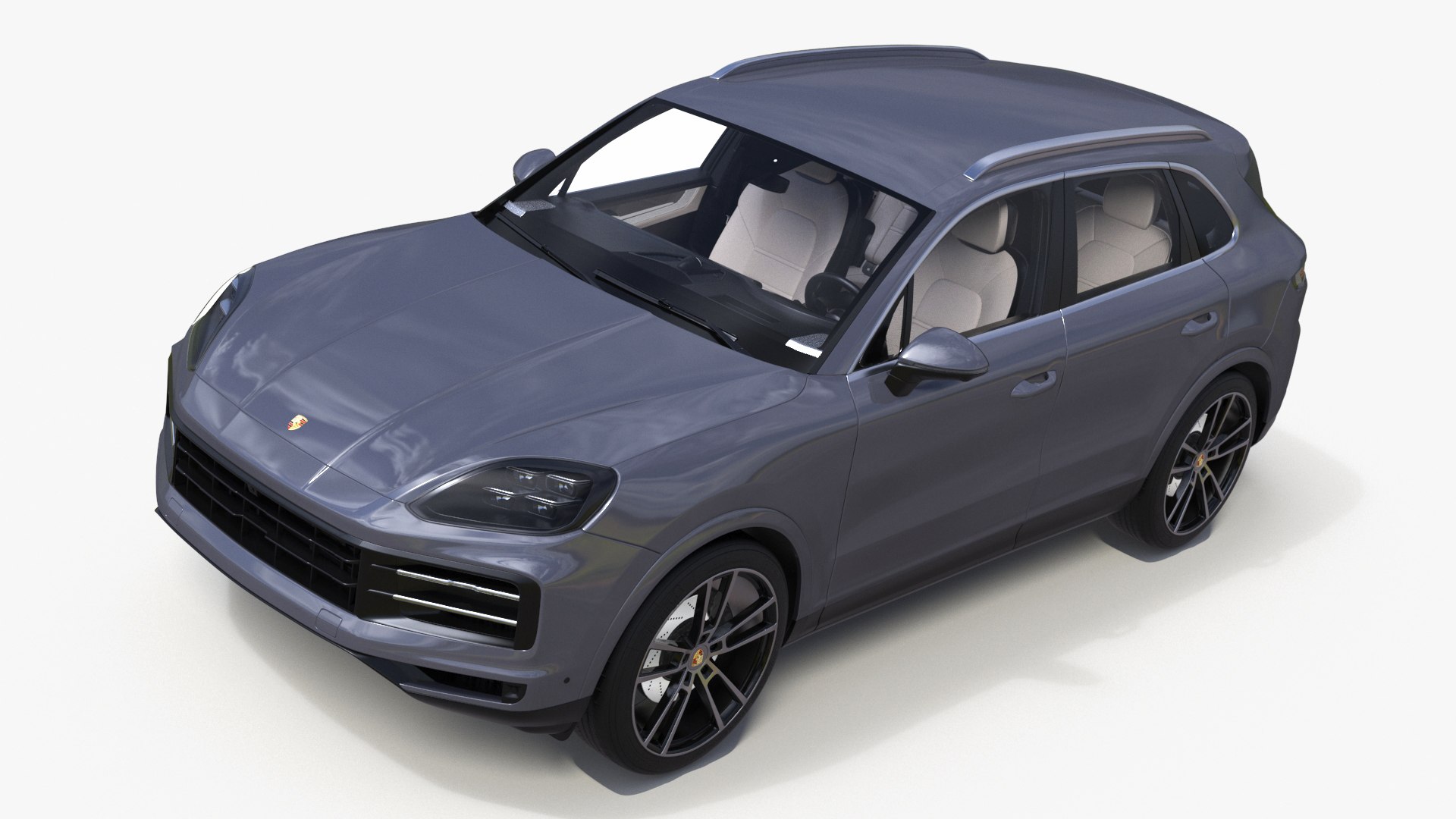 Porsche Cayenne Turbo E-Hybrid 2024 Gray 3D model preview