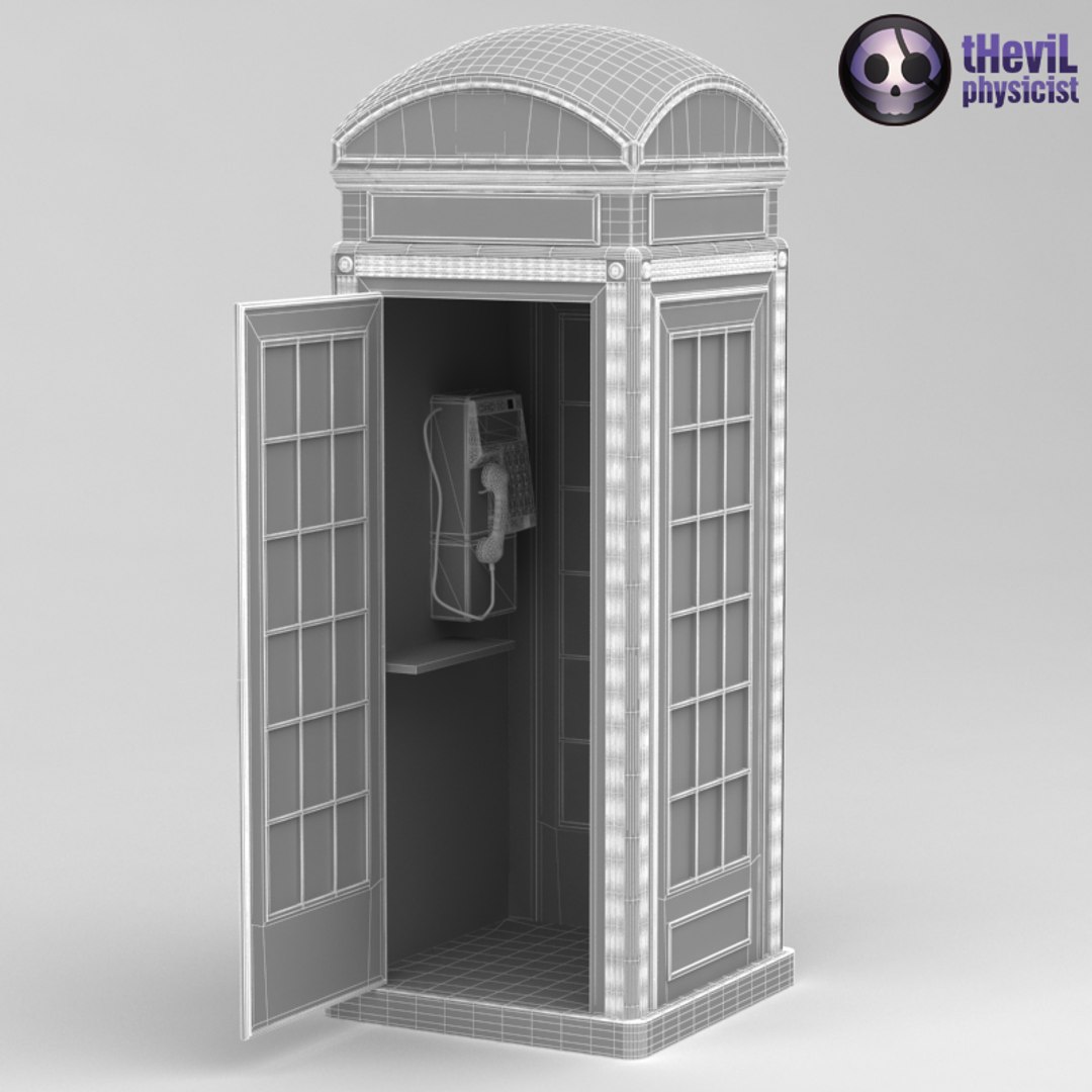 Booth Red British 3d Model