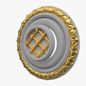 Plaster Ventilation Duct with Ornate Ceiling Rosette 3D Model18