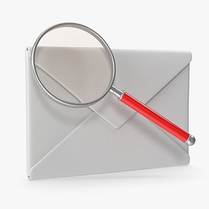 3D Magnifying Glass With Envelope