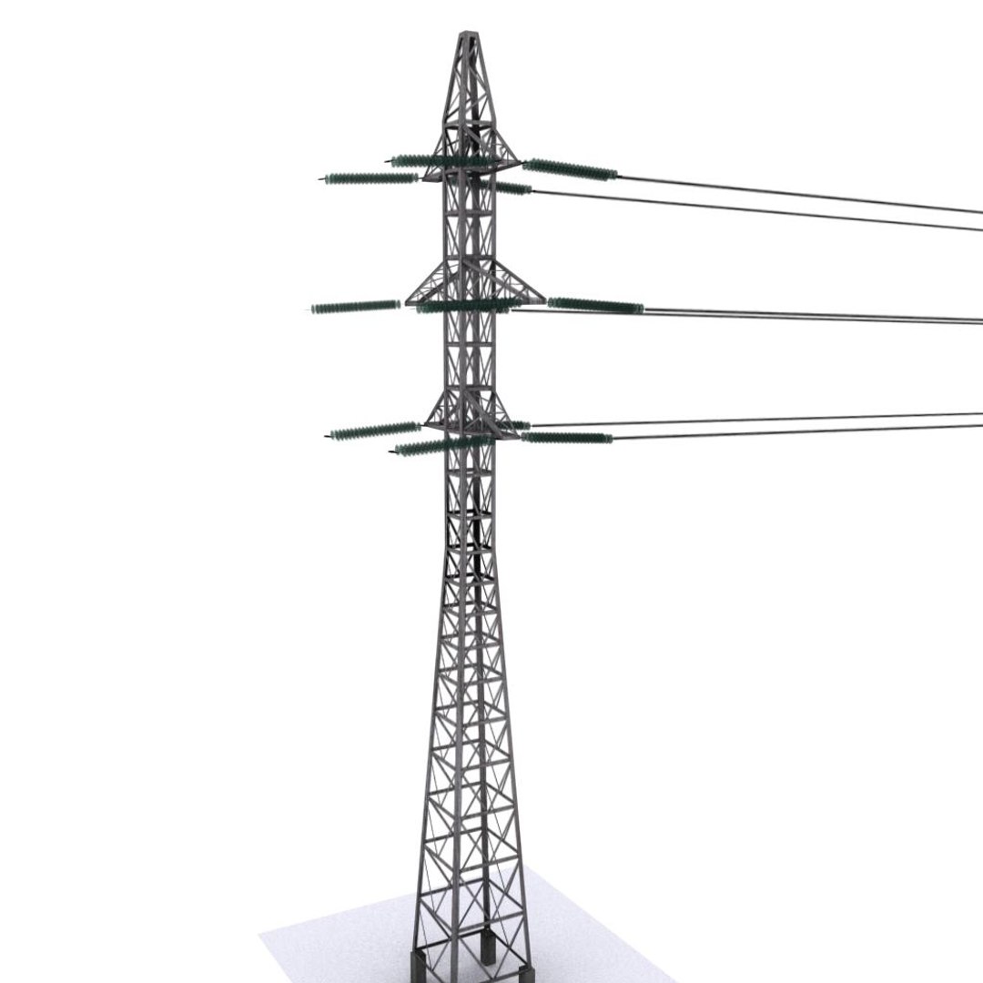 low-poly power line 3d max