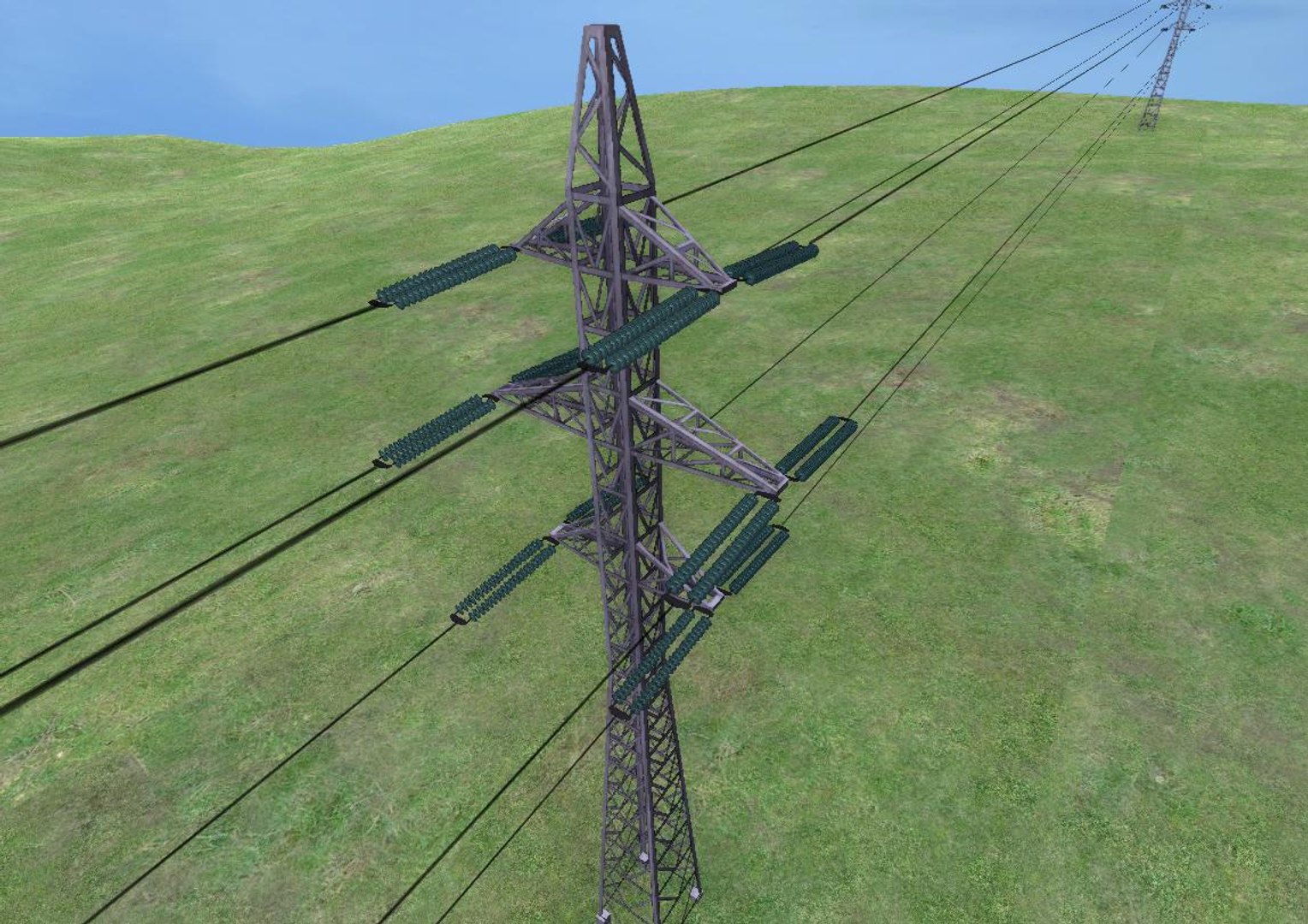 Low-poly Power Line 3d Max