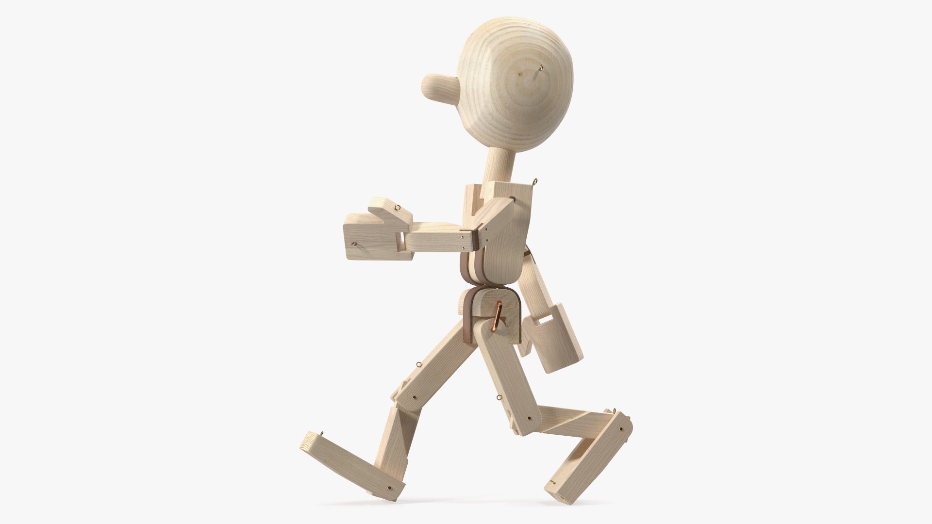 Walk Raw Wooden Character 3D model preview