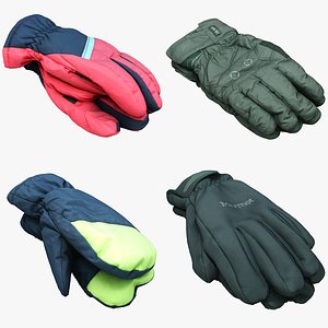 3D model Clothes Collection 58 Winter Gloves