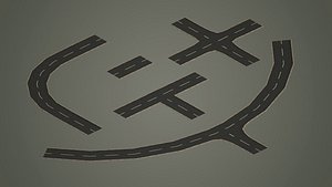3D Road Pack - Extended Low-poly