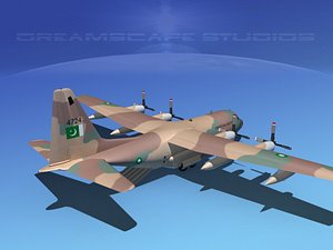 3d cargo lockheed c-130 hercules air model