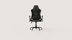 Black Racing-Style Gaming Chair with Lumbar and Neck Cushions