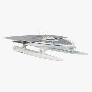 3D Electric Yacht PlanetSolar Rigged for Cinema 4D model