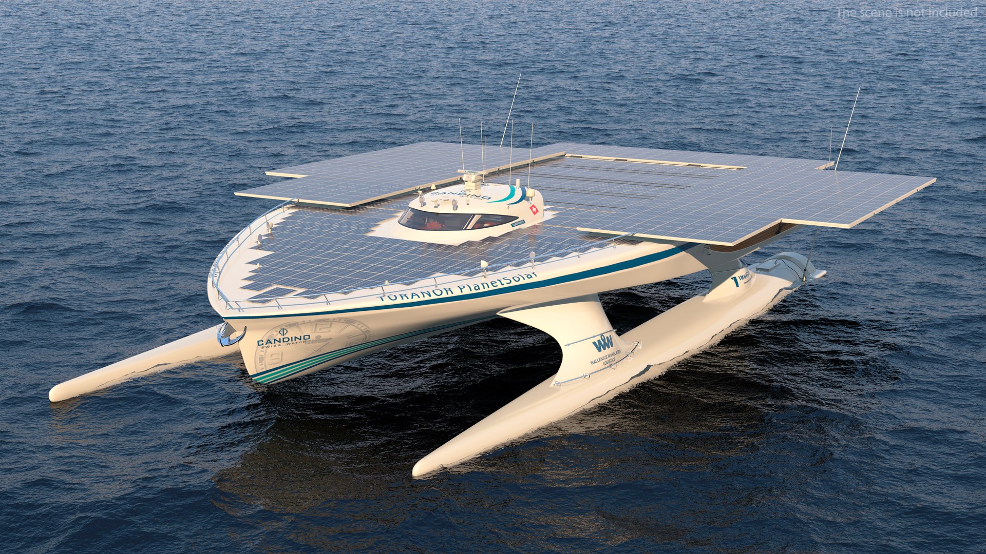Electric Yacht PlanetSolar Rigged for Cinema 4D 3D model preview