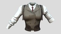 German Officer Western Expeditor Archaeologist Explorer Vest Shirt Tie