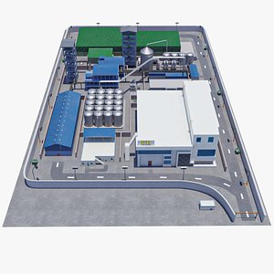 3D model Factory Warehouse Exterior and Interior GameReady with PBR Unity UE Textures Included