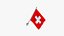 Flag of Switzerland on a 25 degree pole