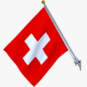 Flag of Switzerland on a 25 degree pole