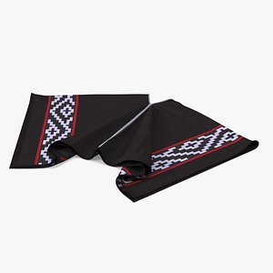 Woolen Black Poncho Lying 3D model