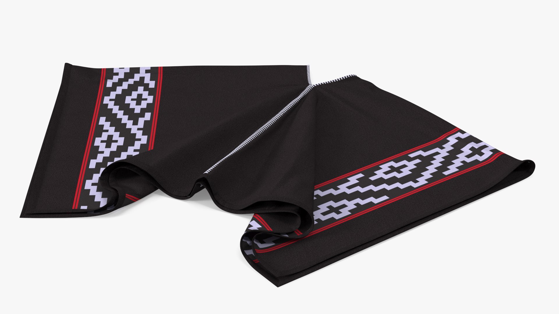 Woolen Black Poncho Lying 3D model preview