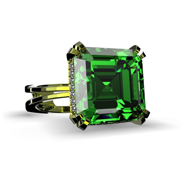 Asscher-Cut Ring-CL-3DS 3D model