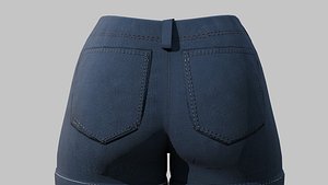3D denim shorts