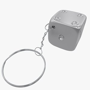 metal dice key chain 3D