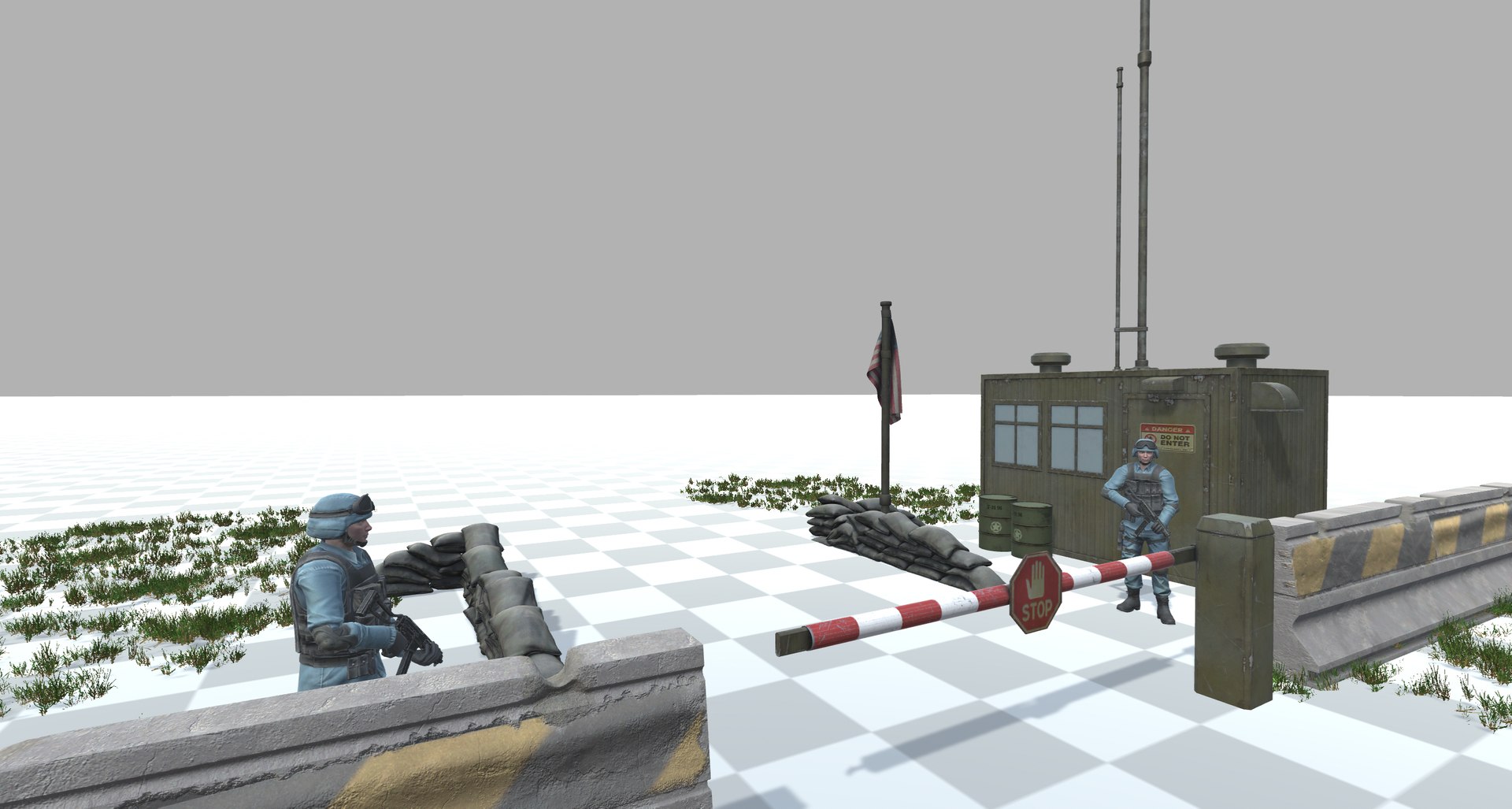 3D Military - Small Checkpoint - TurboSquid 2149332