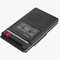 Black Cassette Player Recorder With Tape