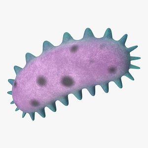 3D model Purple Spike Microbe