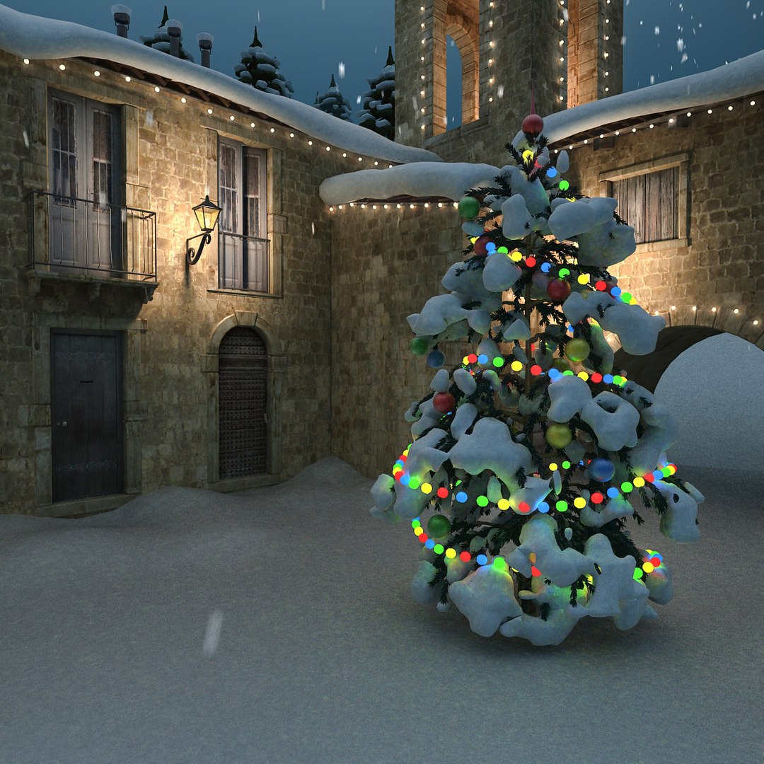 3d Medieval Village Christmas Model