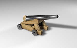 3D model pirate cannon