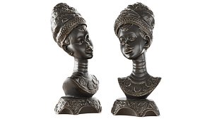 3D Ethnic female bust model