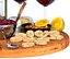 Meat plate with wine and other snacks