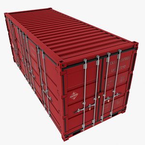 3d iso open shipping container