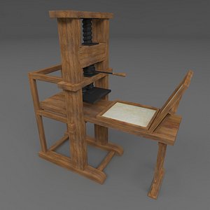 Gutenberg printing press/Low poly