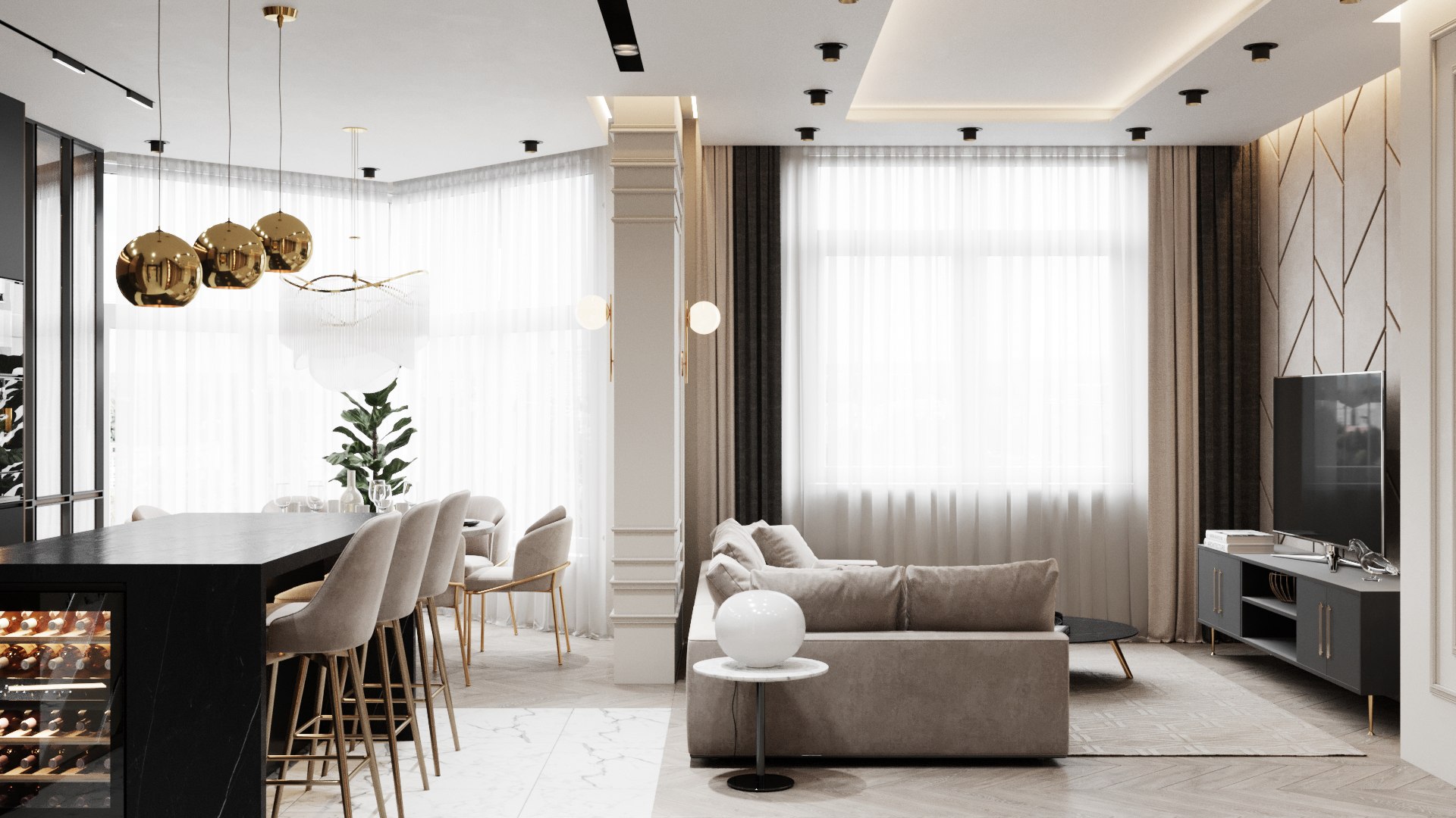 3D modern apartment interior design - TurboSquid 1503867