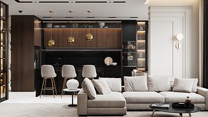 Modern Apartment Interior Scene and Corona Render