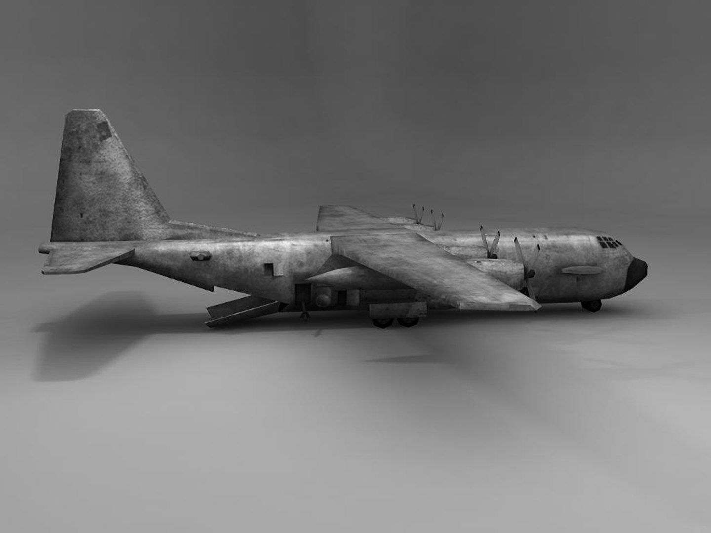 3d C-130 Gunship Model