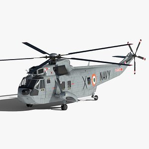 WS-61 SeaKing MK42C Indian Navy Animated 3D model