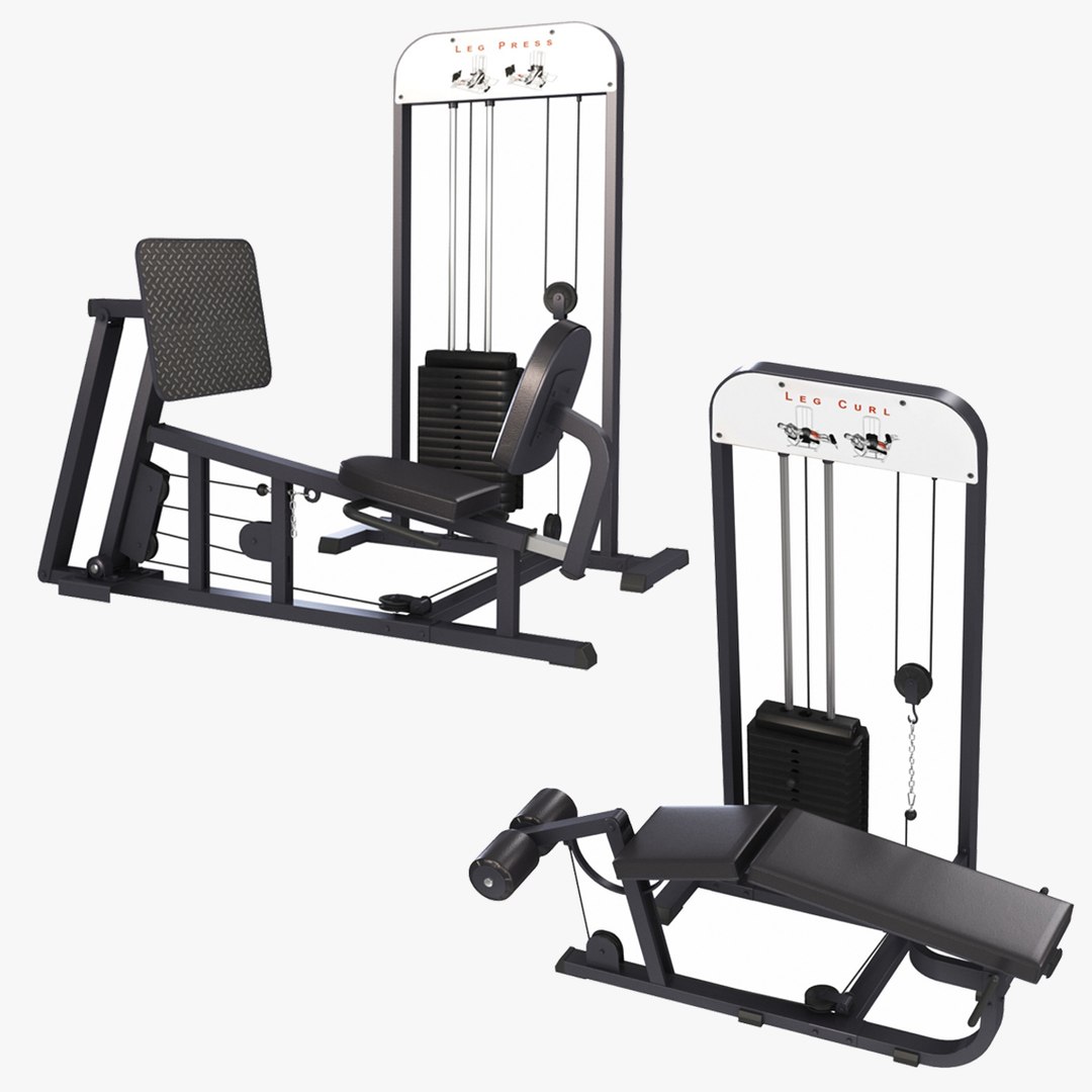 GYM Leg Press And Curl Machine Collection 3D TurboSquid 1927916