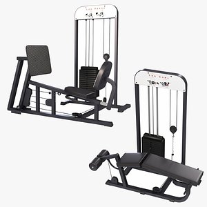 GYM Leg Press And Curl Machine Collection 3D