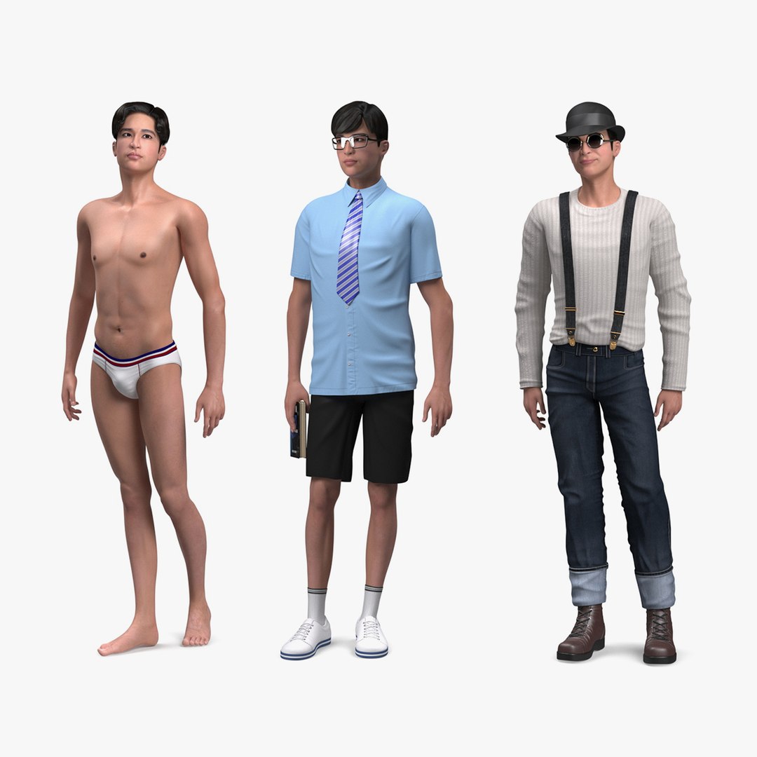 Chinese Man Collection 3D model preview