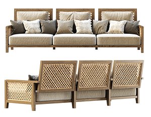 3D Karen wooden garden three-seater sofa MD3 by Bpoint model