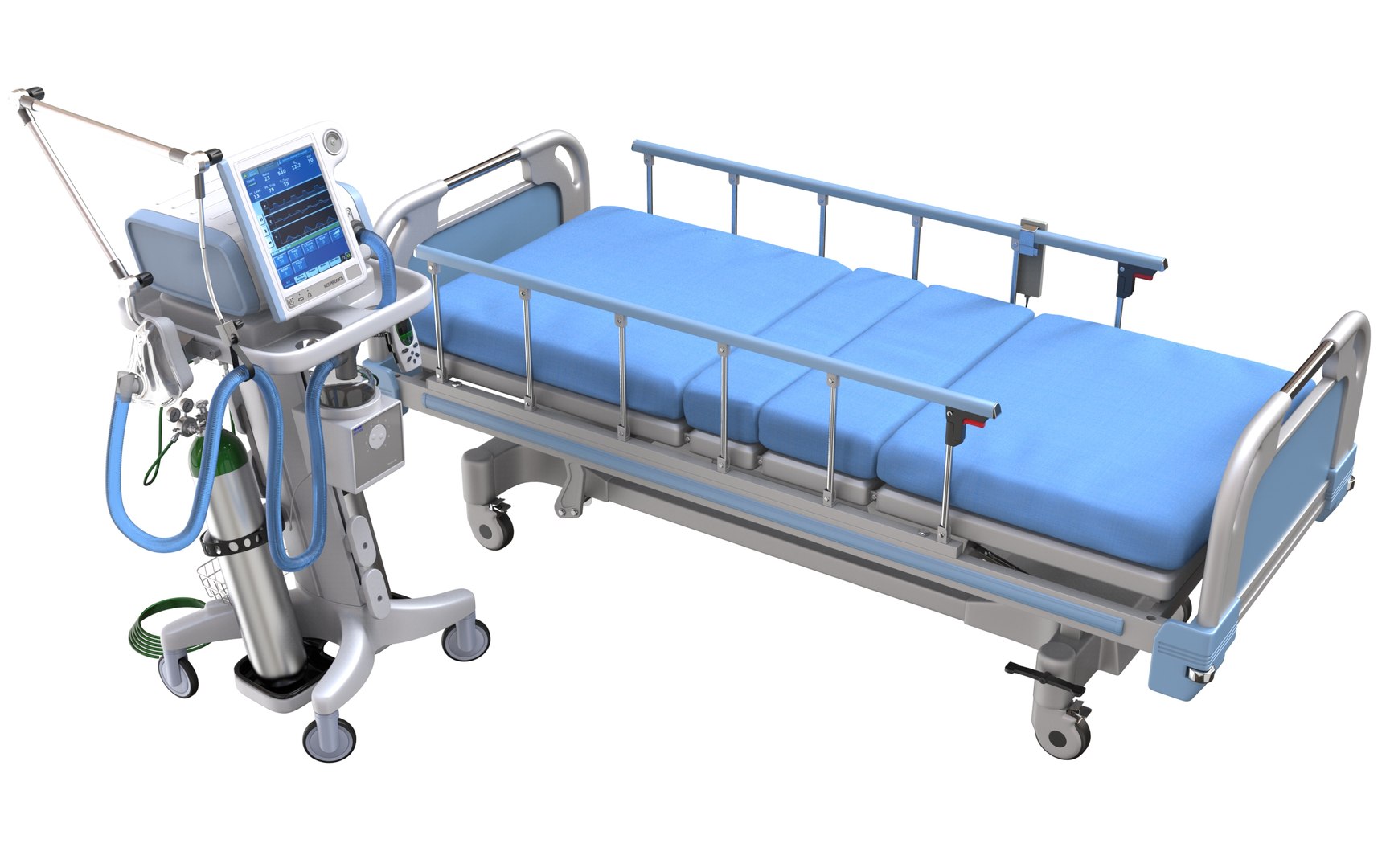 Hospital Ventilator Bed Model TurboSquid 1548612