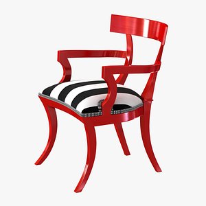 chair red paint finish 3D