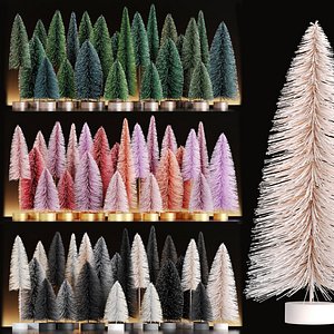 3D model christmas tree set decoration
