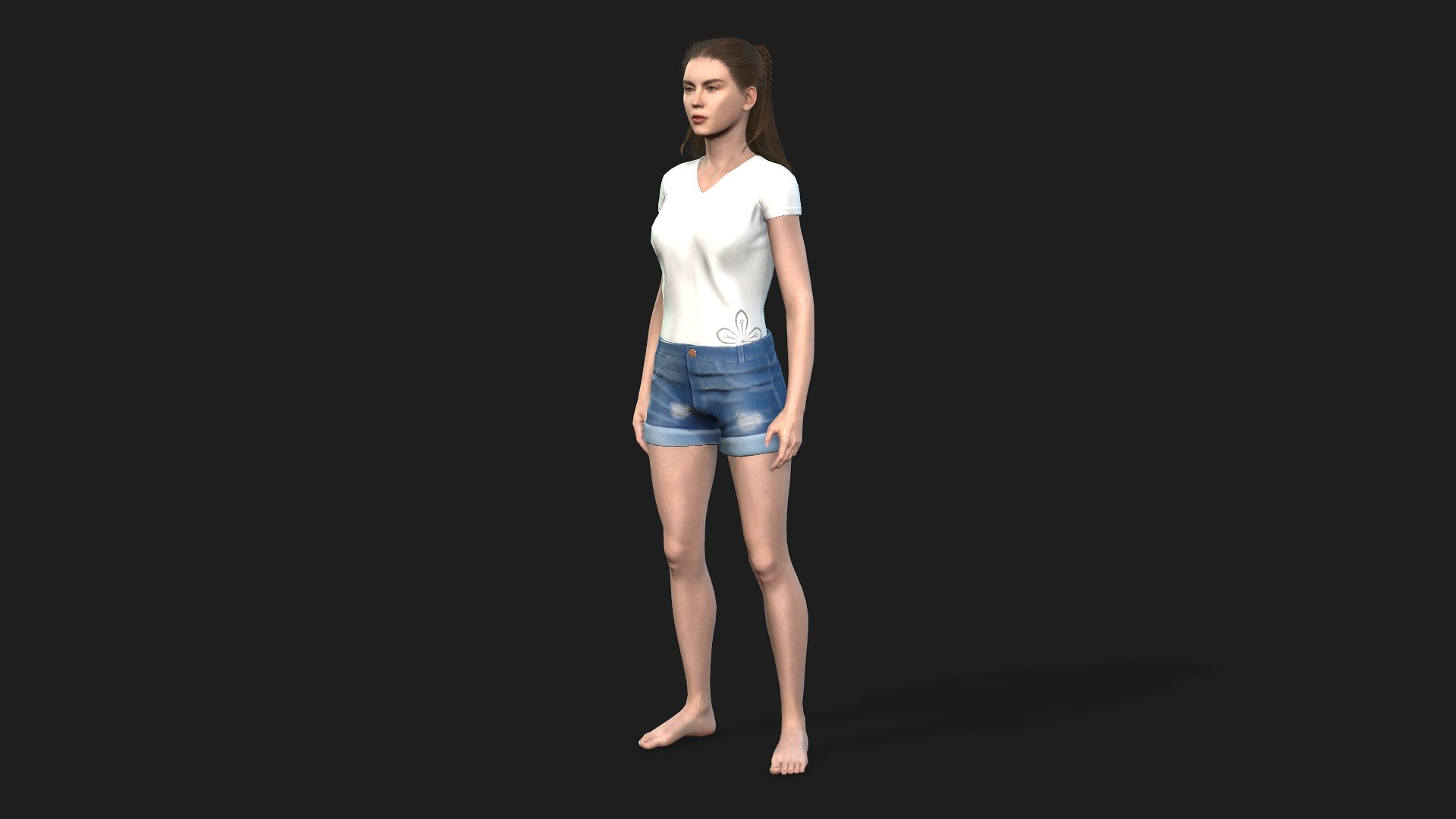 3D Model Beautiful 3D Girl Character Fully Rigged And Game Ready ...