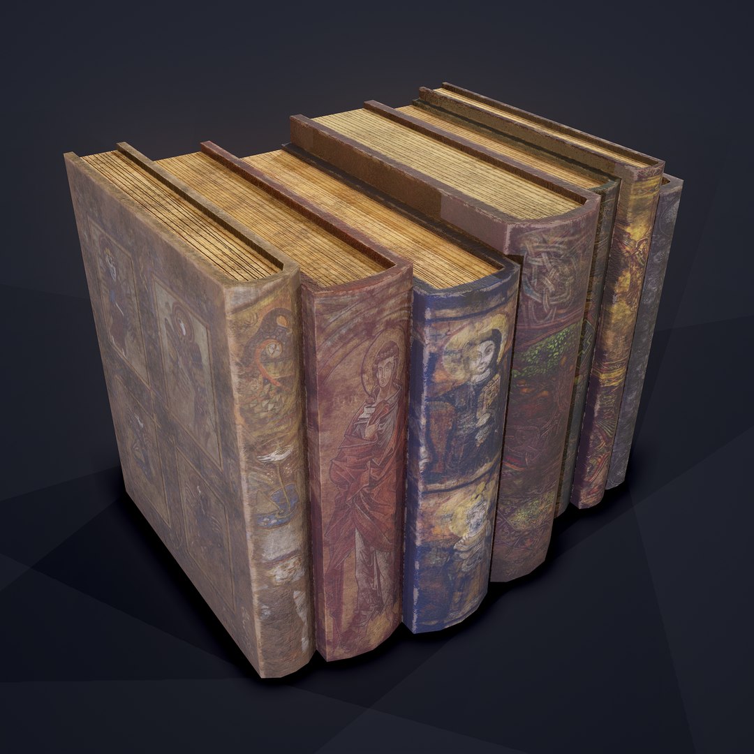 Medieval books row 2 3D model - TurboSquid 1504755