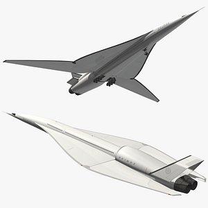 3D model super sonic airliner