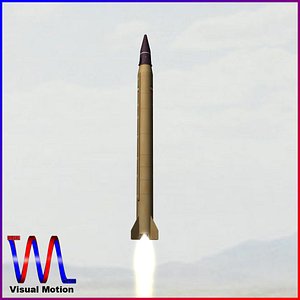 3d model iranian emad ballistic missile