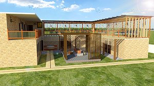 3D village house design model