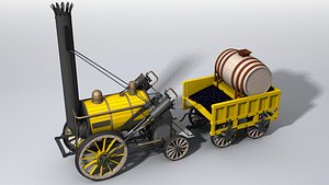 3D model Stevenson Rocket locomotive
