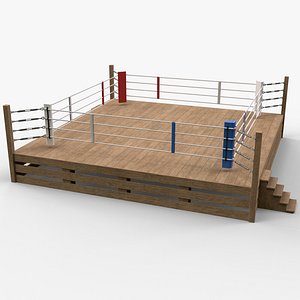 PBR Modular Wood Boxing Rings 20ftx20ft 3D model
